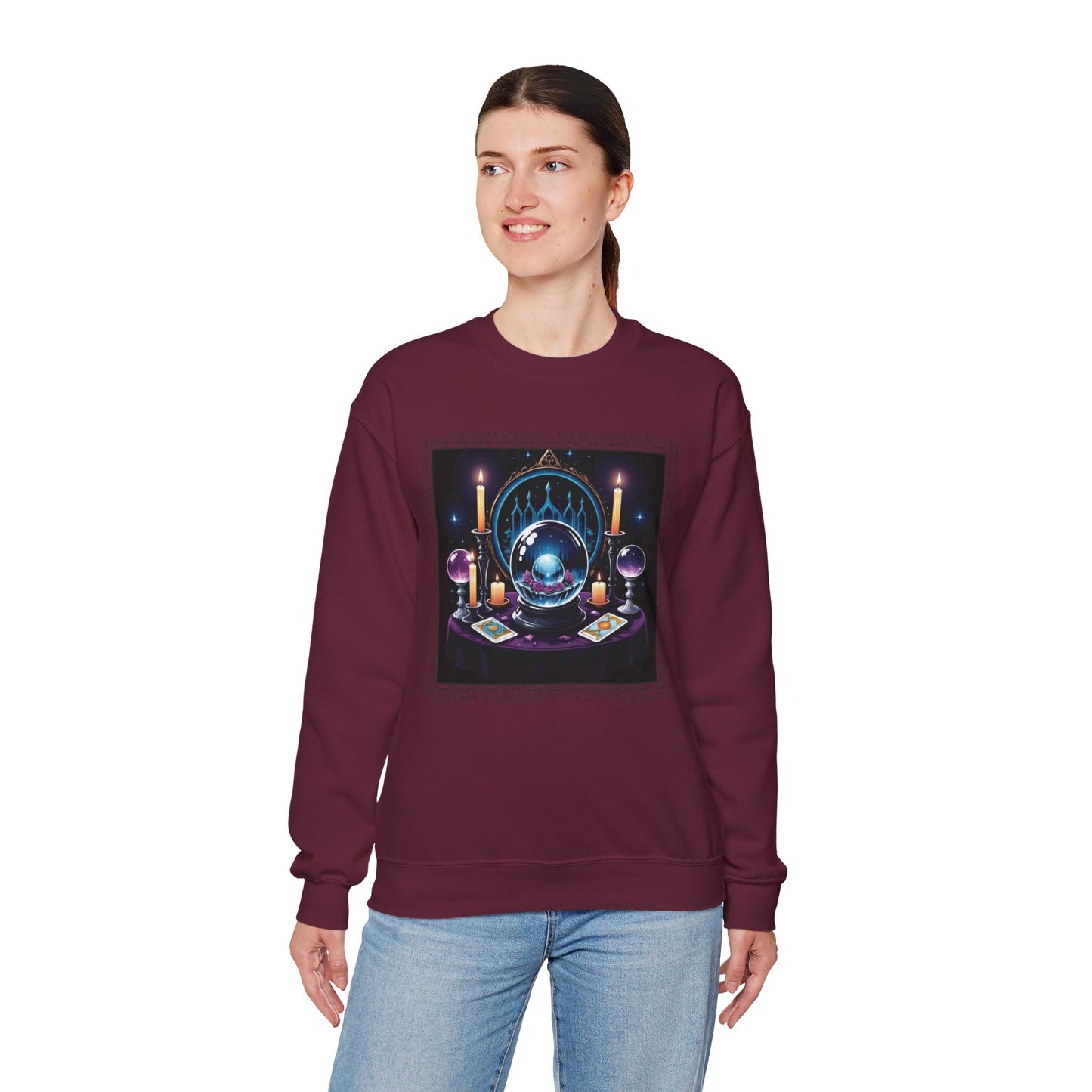 Visions & Velvet Sweatshirt – Gothic Mystical Crystal Ball Shirt
