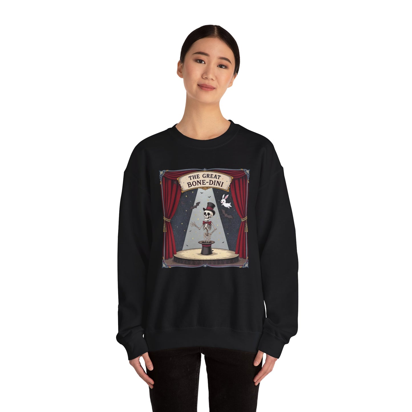 The Great Bone-dini Sweater – Skeleton Magician Halloween Shirt