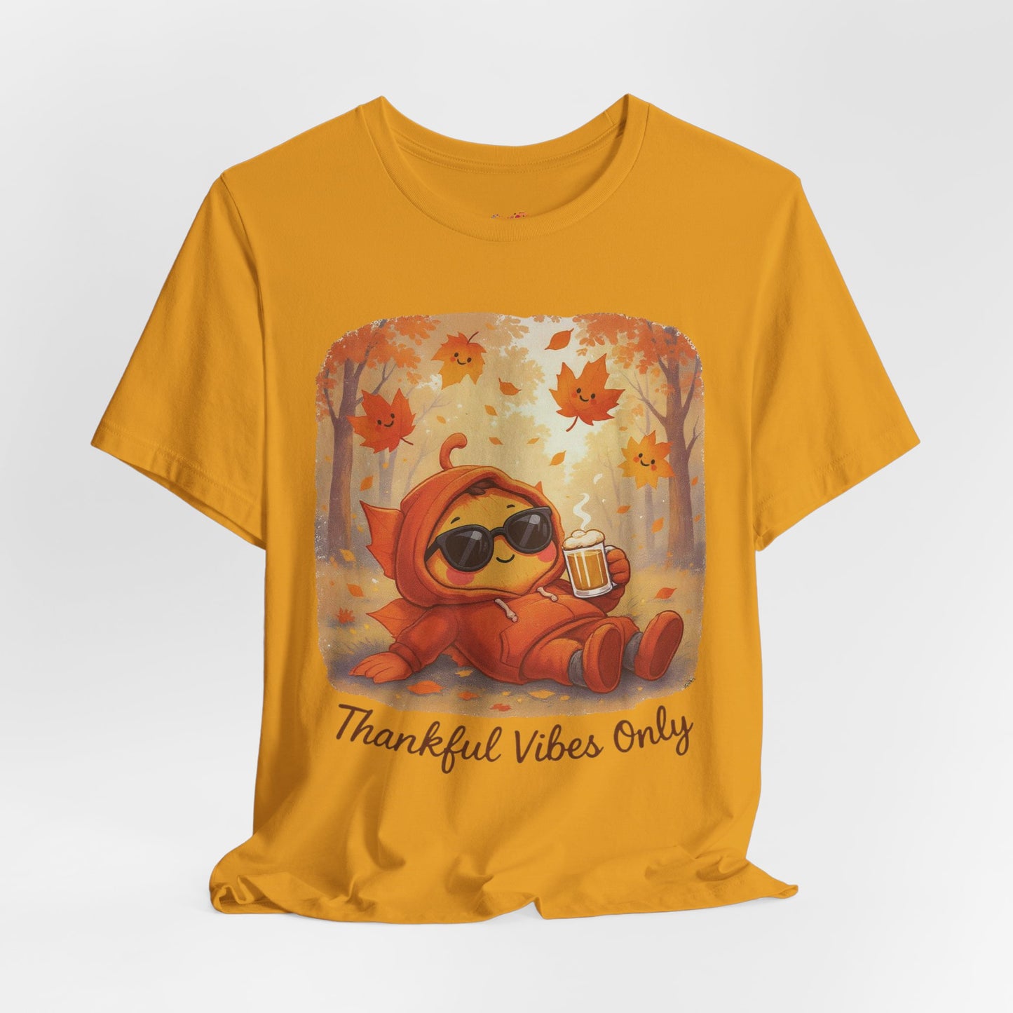Thankful Vibes Only Tee – Cozy Autumn Leaf Hoodie Graphic