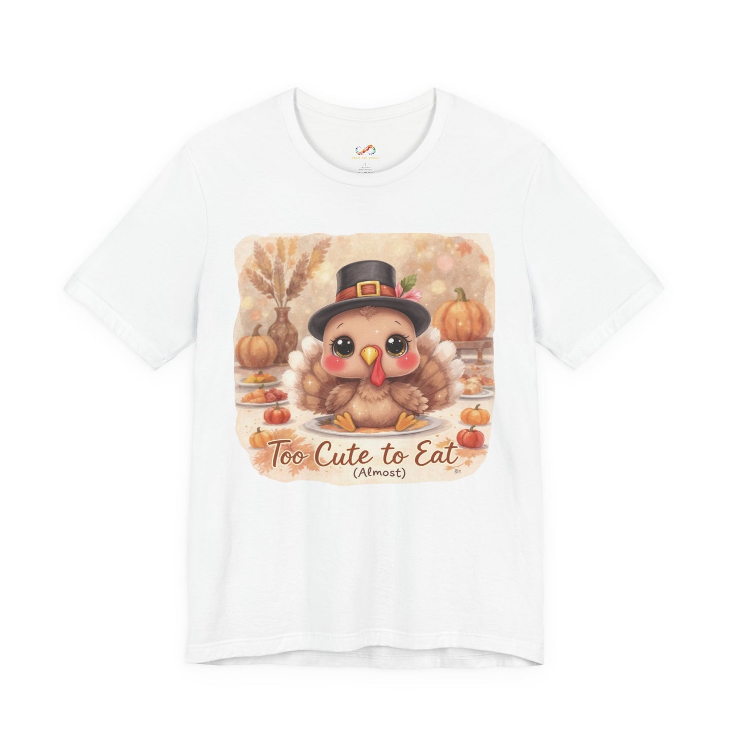 Too Cute to Eat (Almost) Kids Thanksgiving Tee – Adorable Turkey Shirt