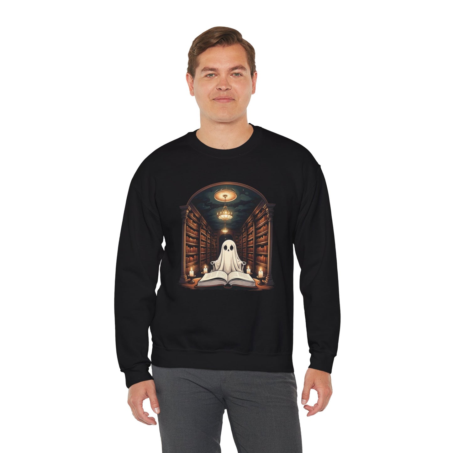 Ghost Stories & Candlelight Sweatshirt – Cozy Haunted Library Pullover