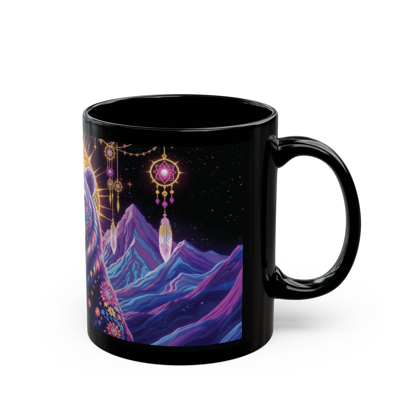 Psychedelic Floral Bear Mug