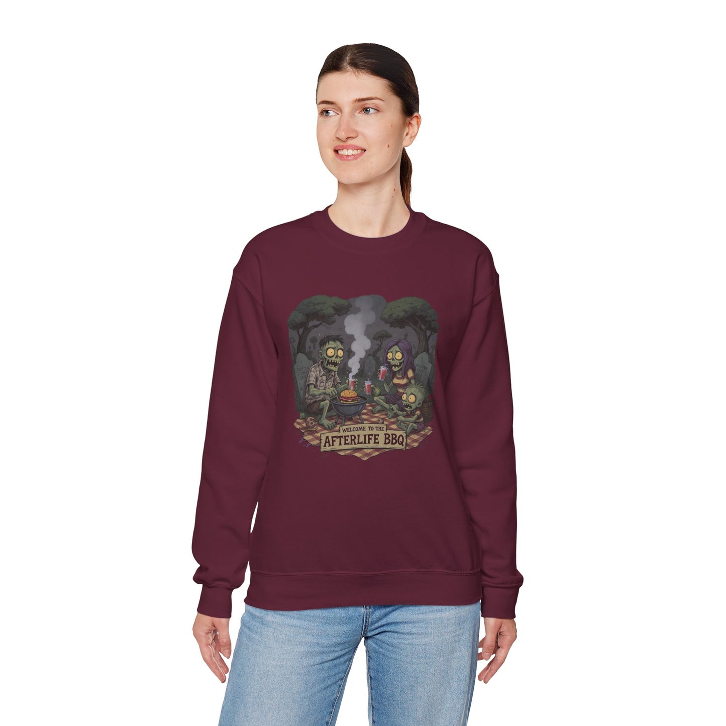 Afterlife BBQ Sweatshirt – Zombie Graveyard Picnic Shirt