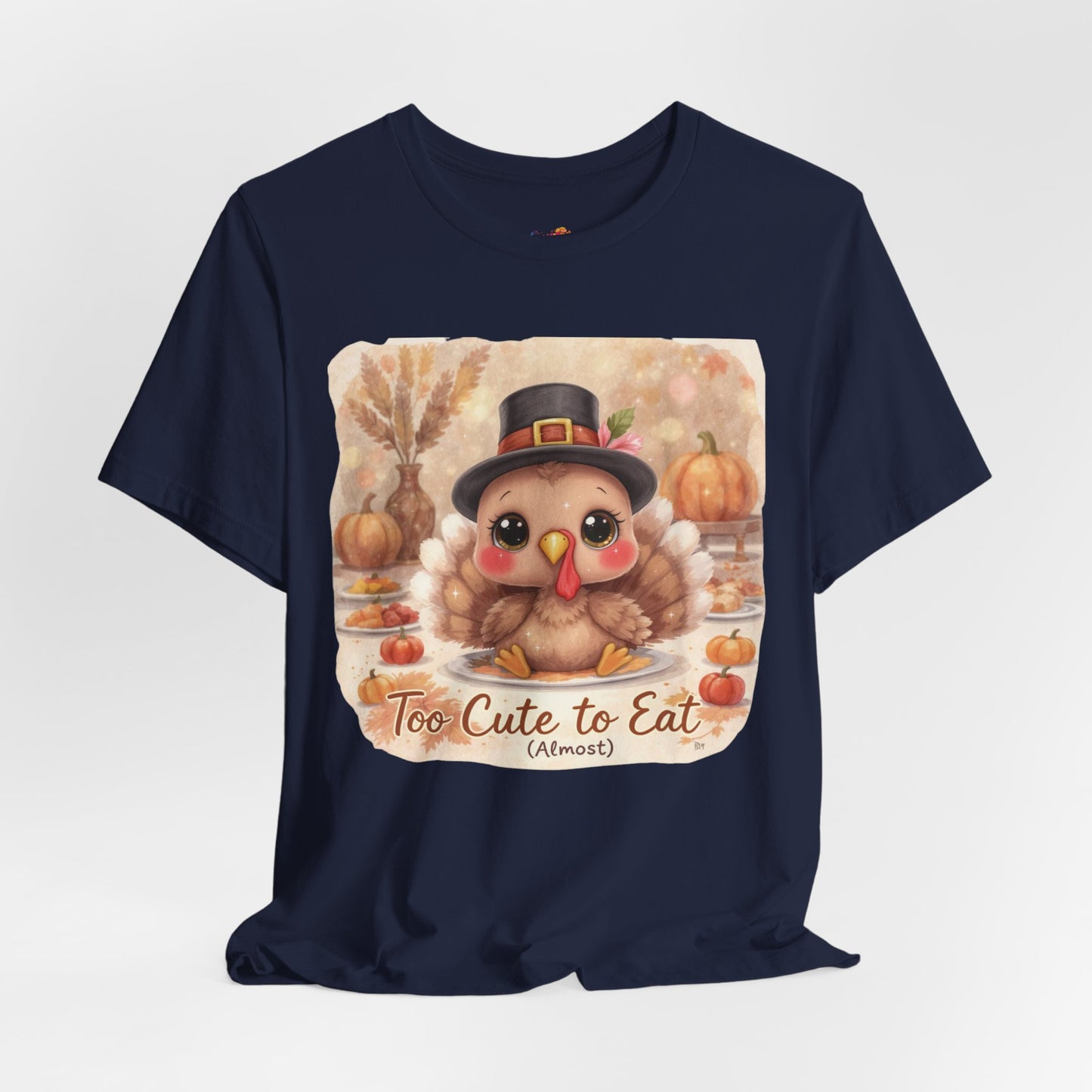 Too Cute to Eat (Almost) Kids Thanksgiving Tee – Adorable Turkey Shirt