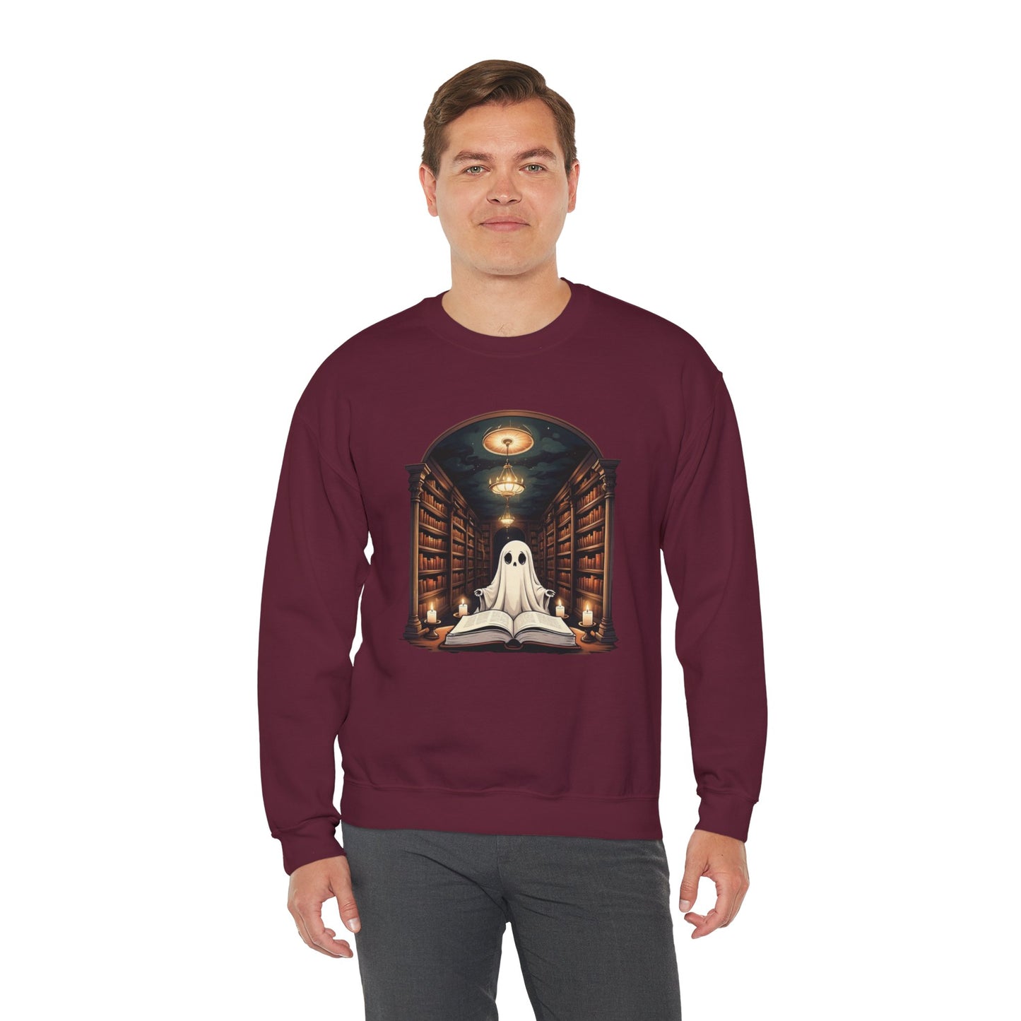Ghost Stories & Candlelight Sweatshirt – Cozy Haunted Library Pullover