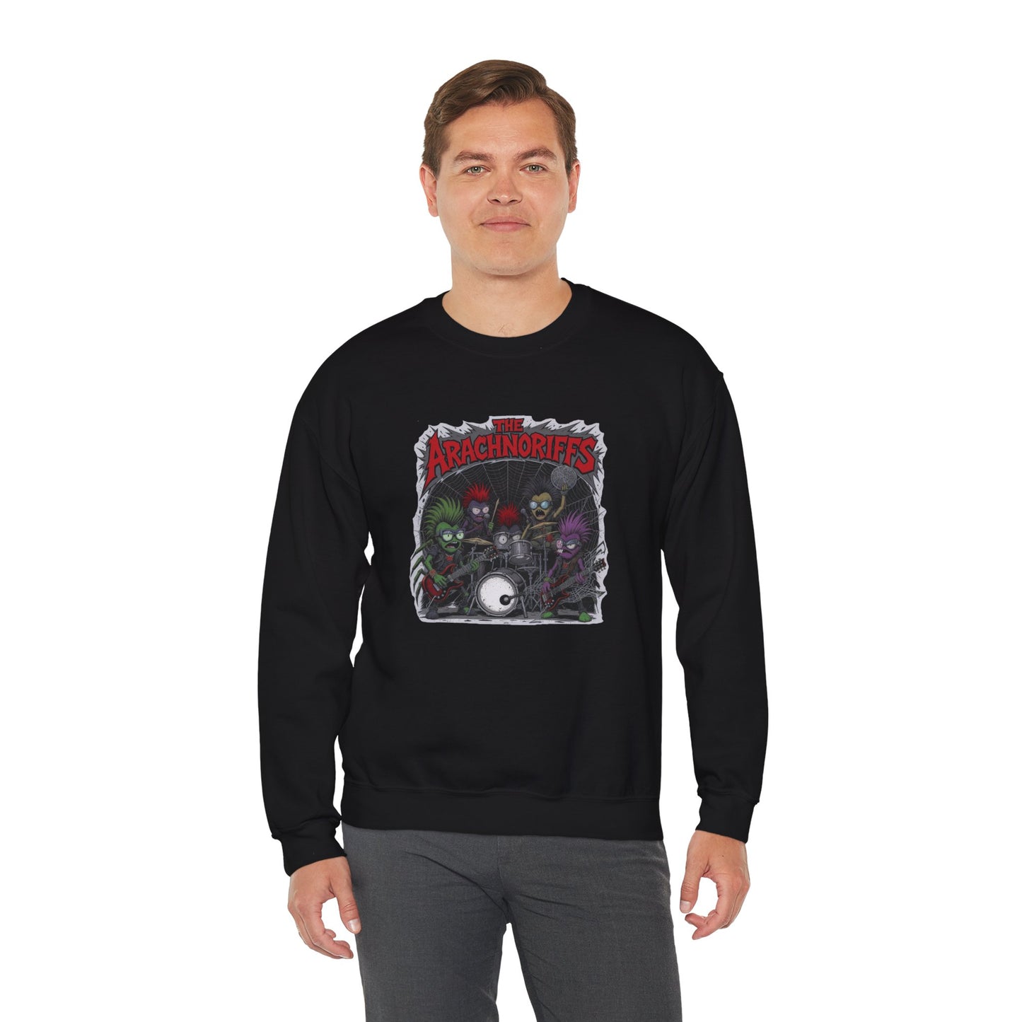 The Arachnoriffs Sweatshirt – Punk Rock Spider Band Graphic