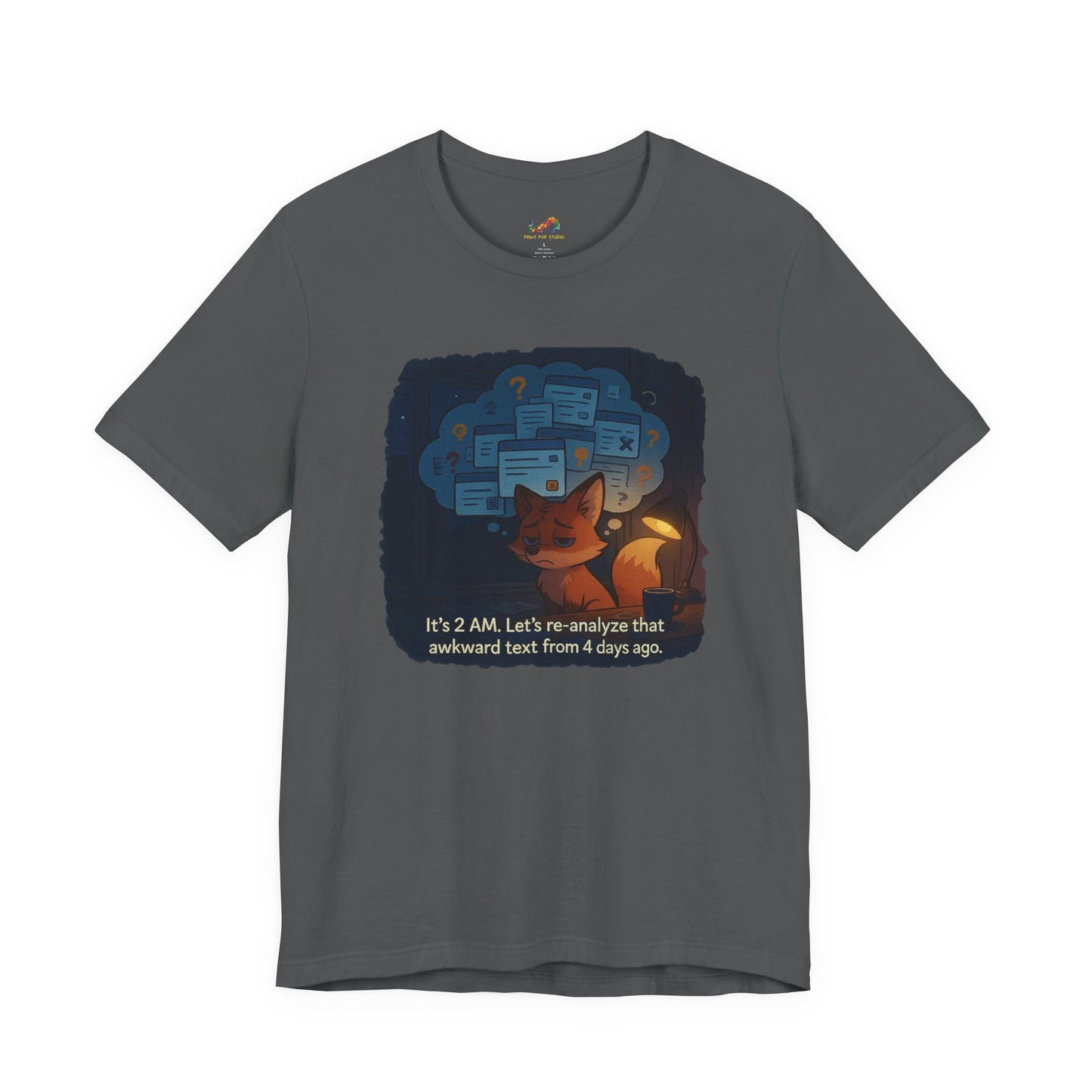 Overthinking Fox – Midnight Spiral Tee