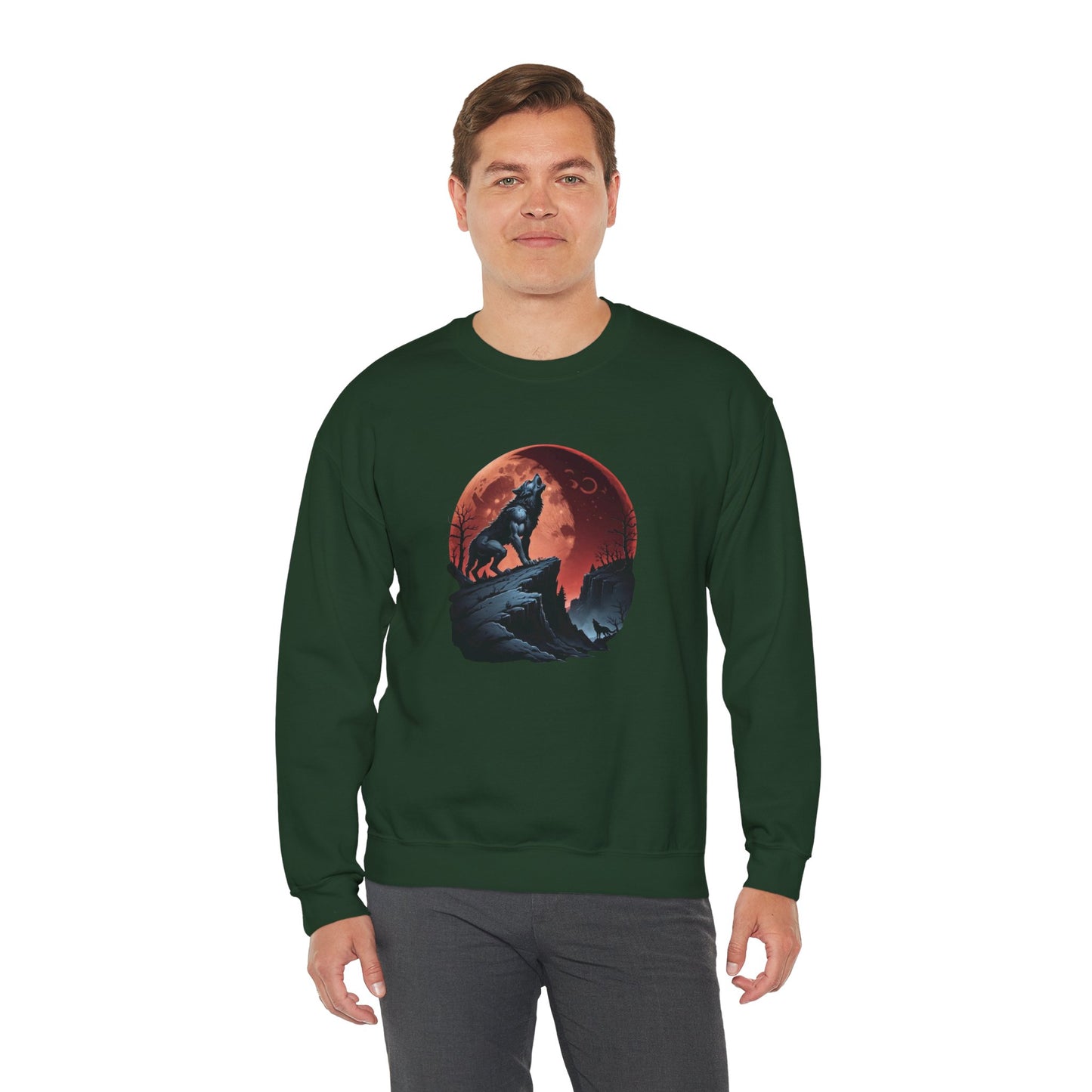 Blood Moon Howl Sweatshirt – Werewolf & Red Moon Pullover