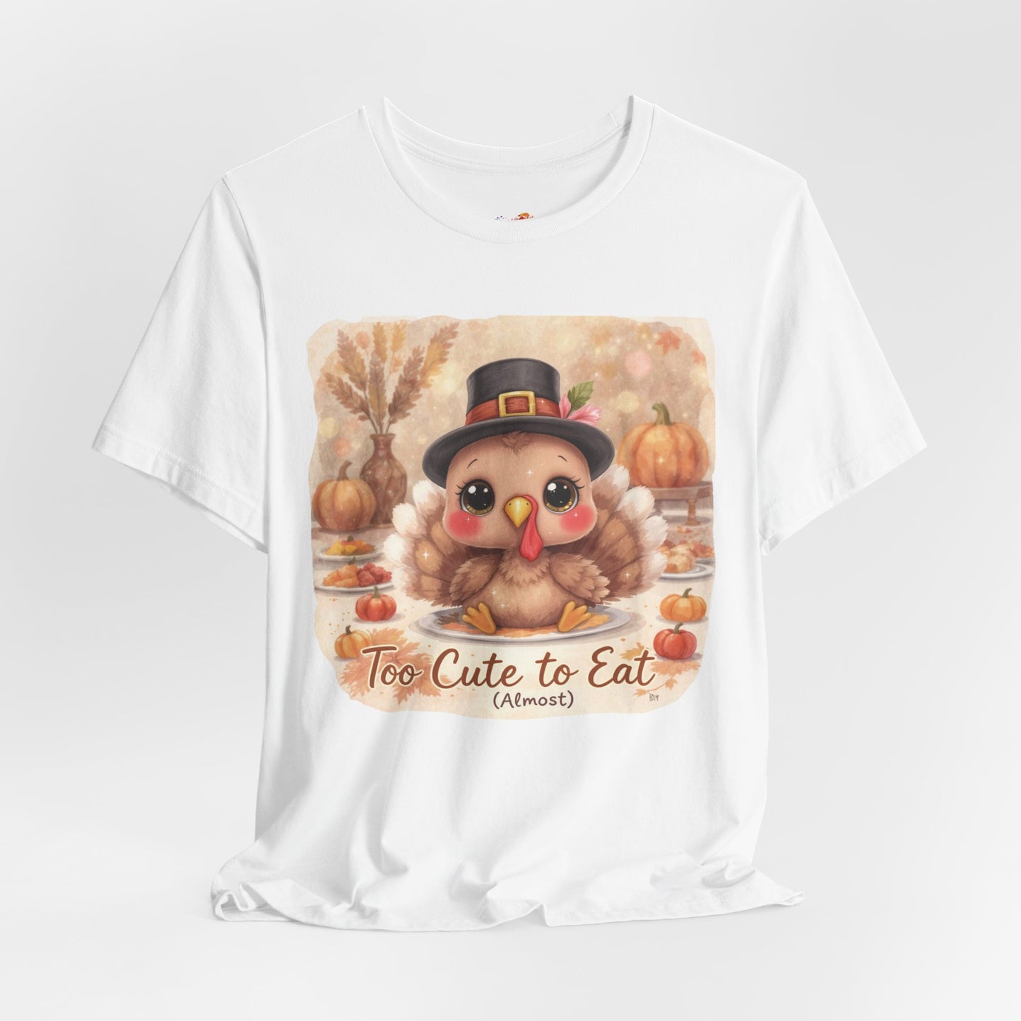 Too Cute to Eat (Almost) Kids Thanksgiving Tee – Adorable Turkey Shirt