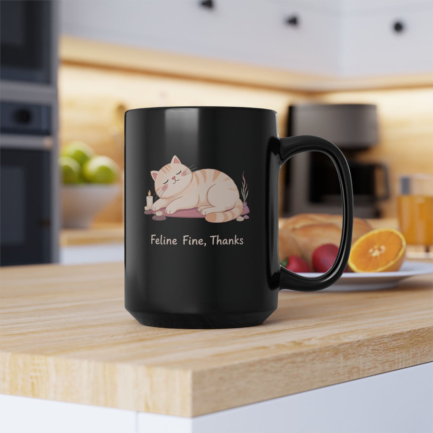 Feline Fine, Thanks — Zen Cat Yoga Mug