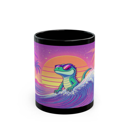 Retro Chill Lizard Lava Wave Mug