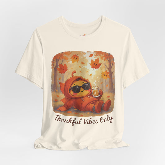 Thankful Vibes Only Tee – Cozy Autumn Leaf Hoodie Graphic