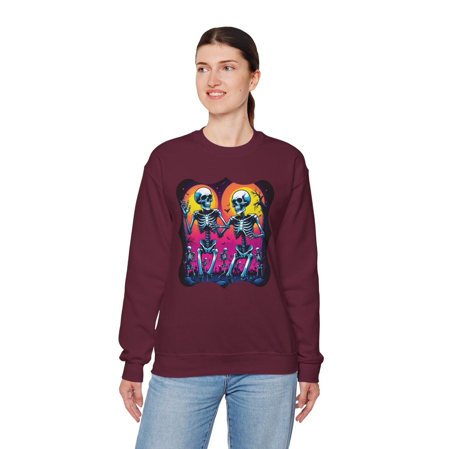 Boogie Bones Sweatshirt – Neon Disco Skeleton Pullover