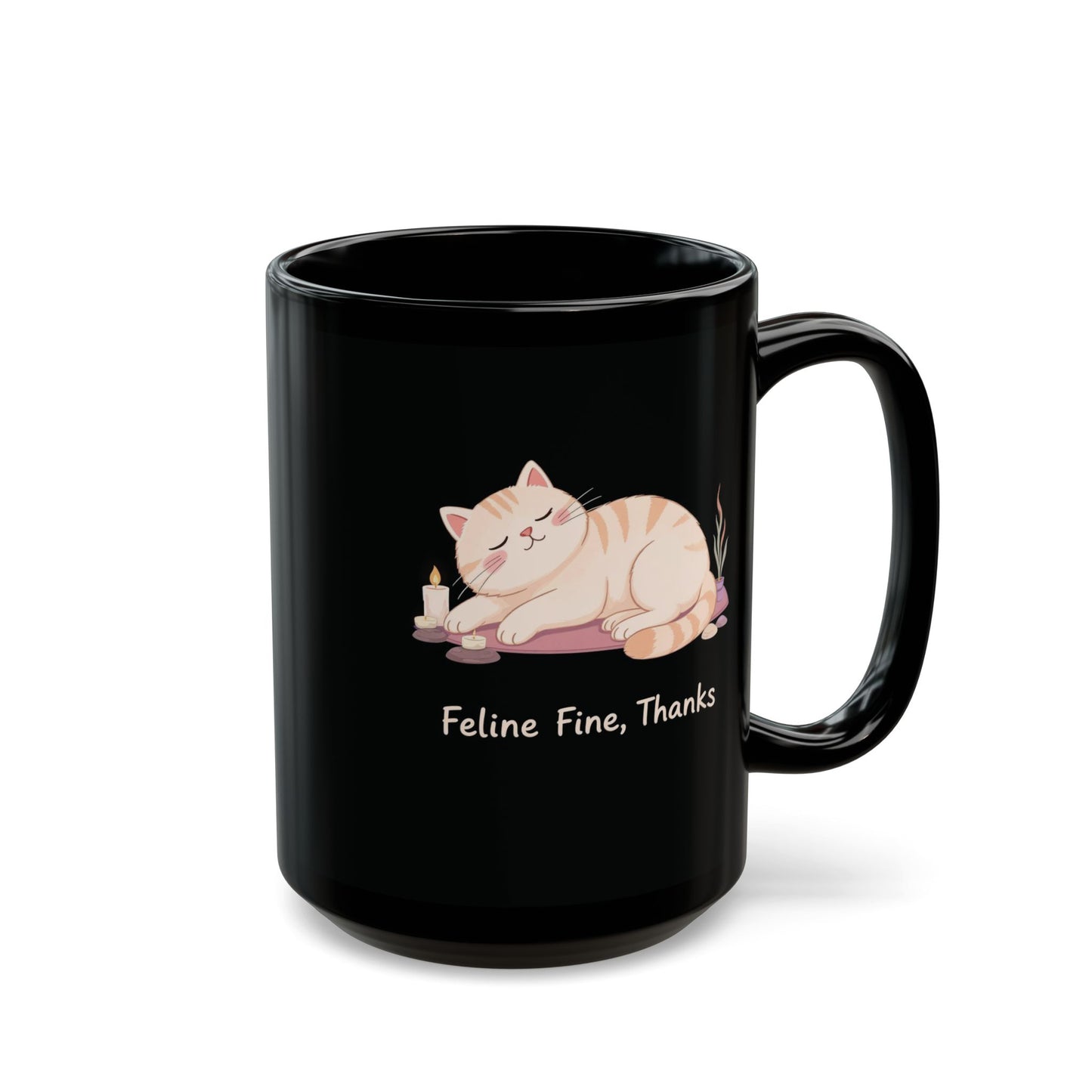 Feline Fine, Thanks — Zen Cat Yoga Mug