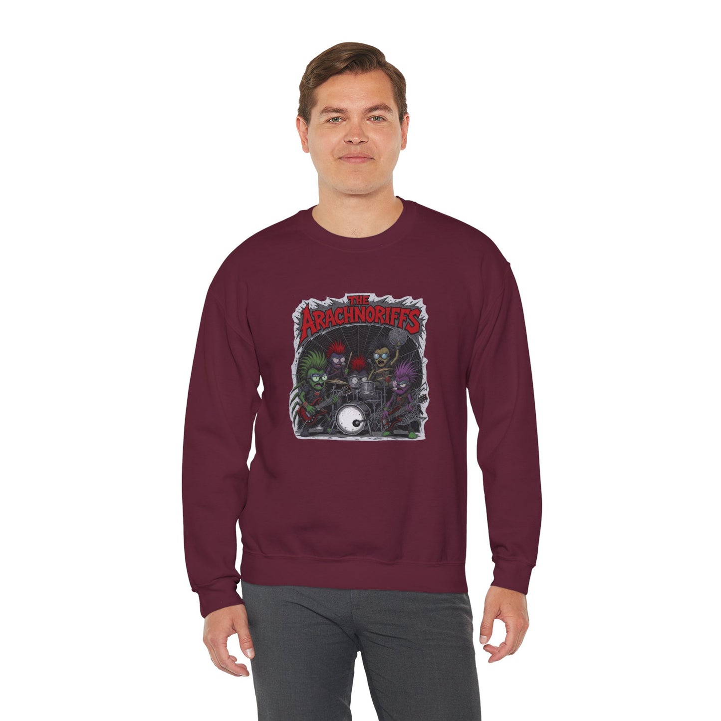 The Arachnoriffs Sweatshirt – Punk Rock Spider Band Graphic