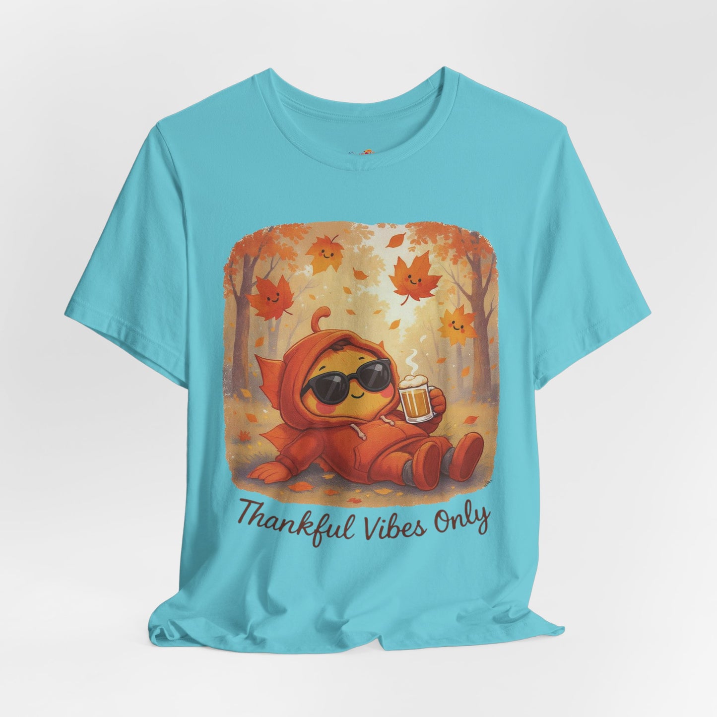 Thankful Vibes Only Tee – Cozy Autumn Leaf Hoodie Graphic