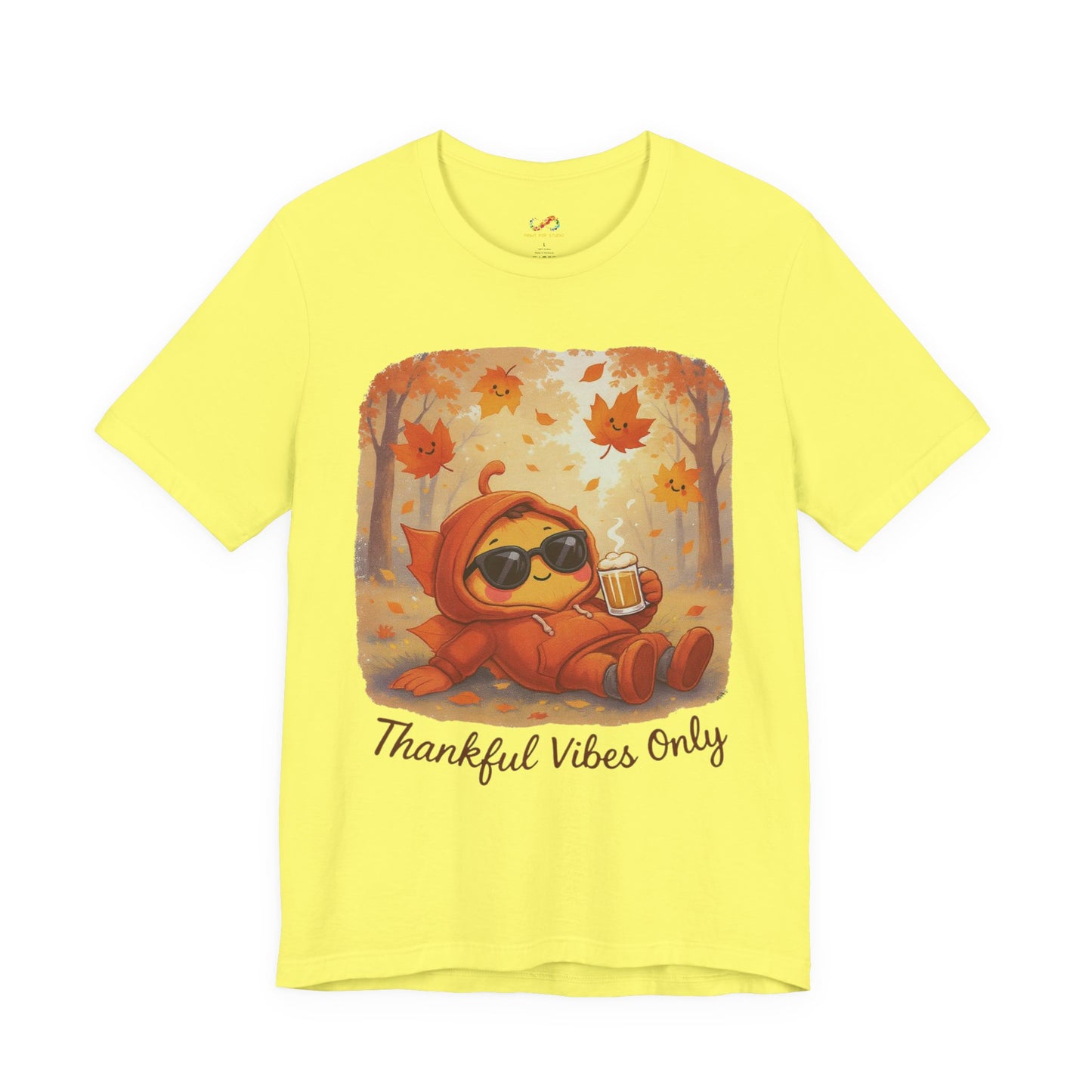 Thankful Vibes Only Tee – Cozy Autumn Leaf Hoodie Graphic