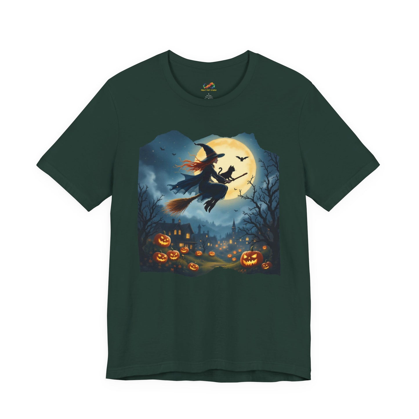 Midnight Flight Tee Magic in the sky. Pumpkins below. Cozy spells in every thread.