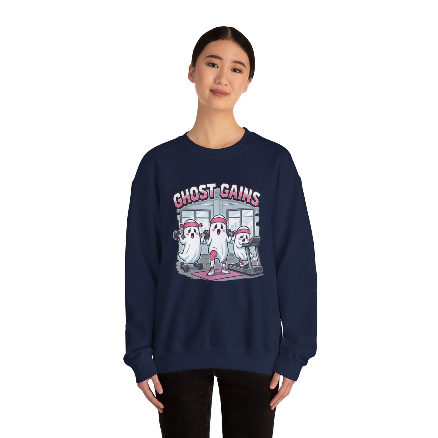 Ghost Gains Sweatshirt – Retro Fitness Ghosts Pullover