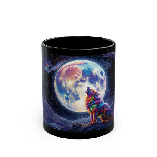 Psychedelic Cosmic Wolf Mug