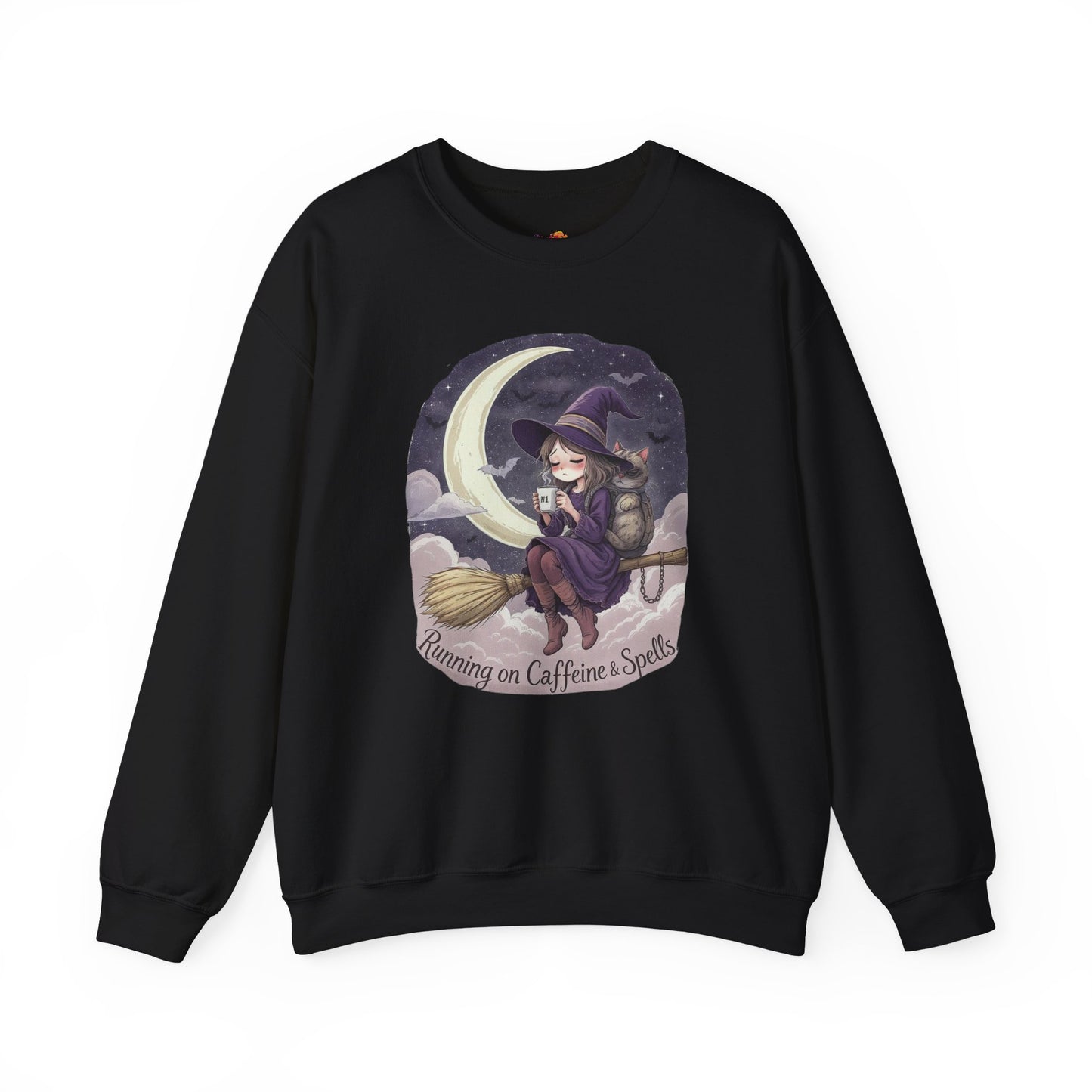 Caffeine & Spells Sweatshirt – Cozy Witchy Fall Pullover