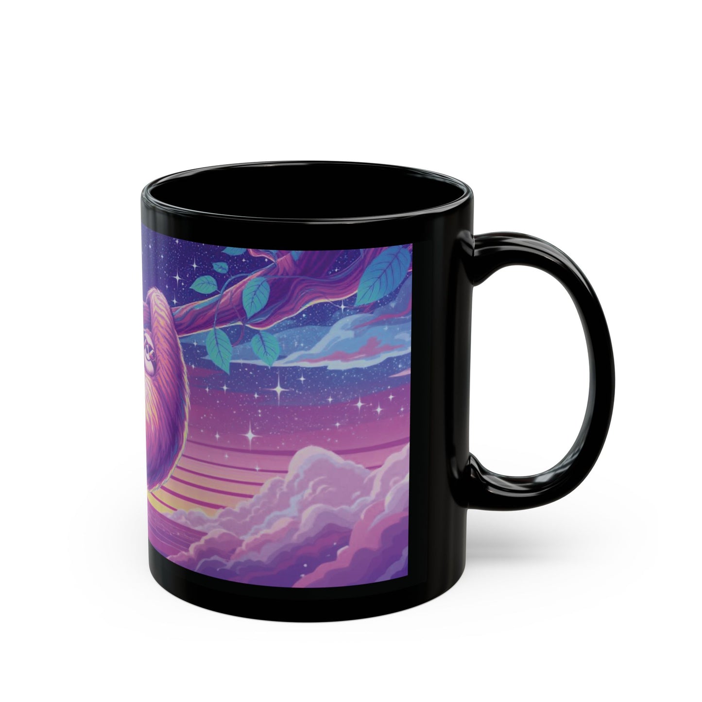 Slothin’ in the Sky – Groovy Vaporwave Mug
