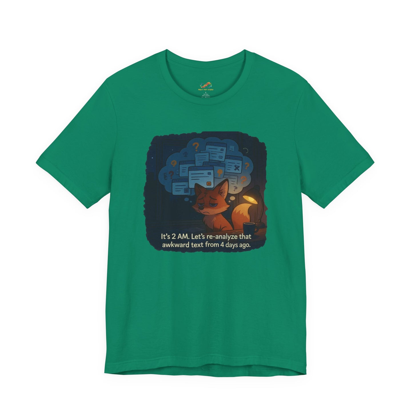Overthinking Fox – Midnight Spiral Tee