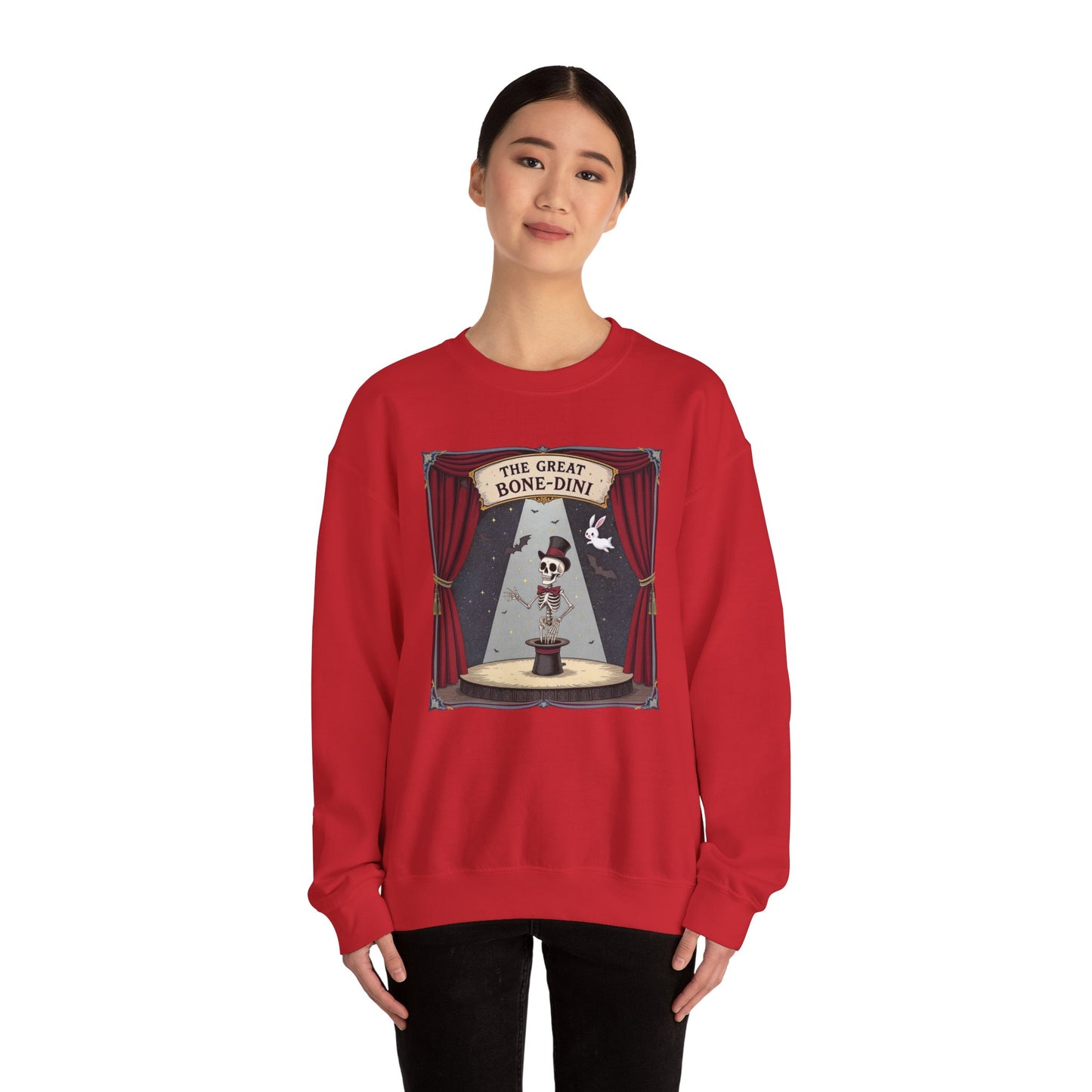 The Great Bone-dini Sweater – Skeleton Magician Halloween Shirt