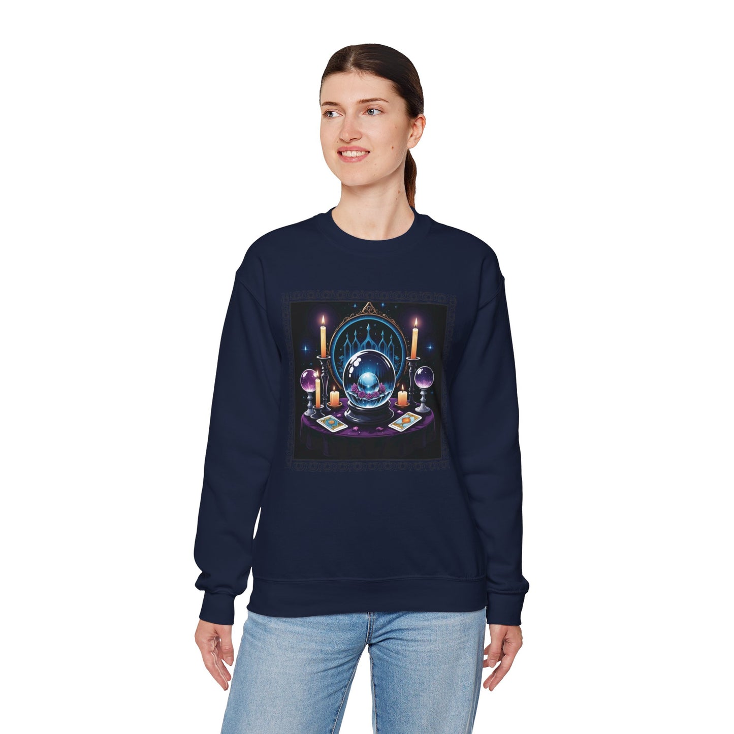 Visions & Velvet Sweatshirt – Gothic Mystical Crystal Ball Shirt