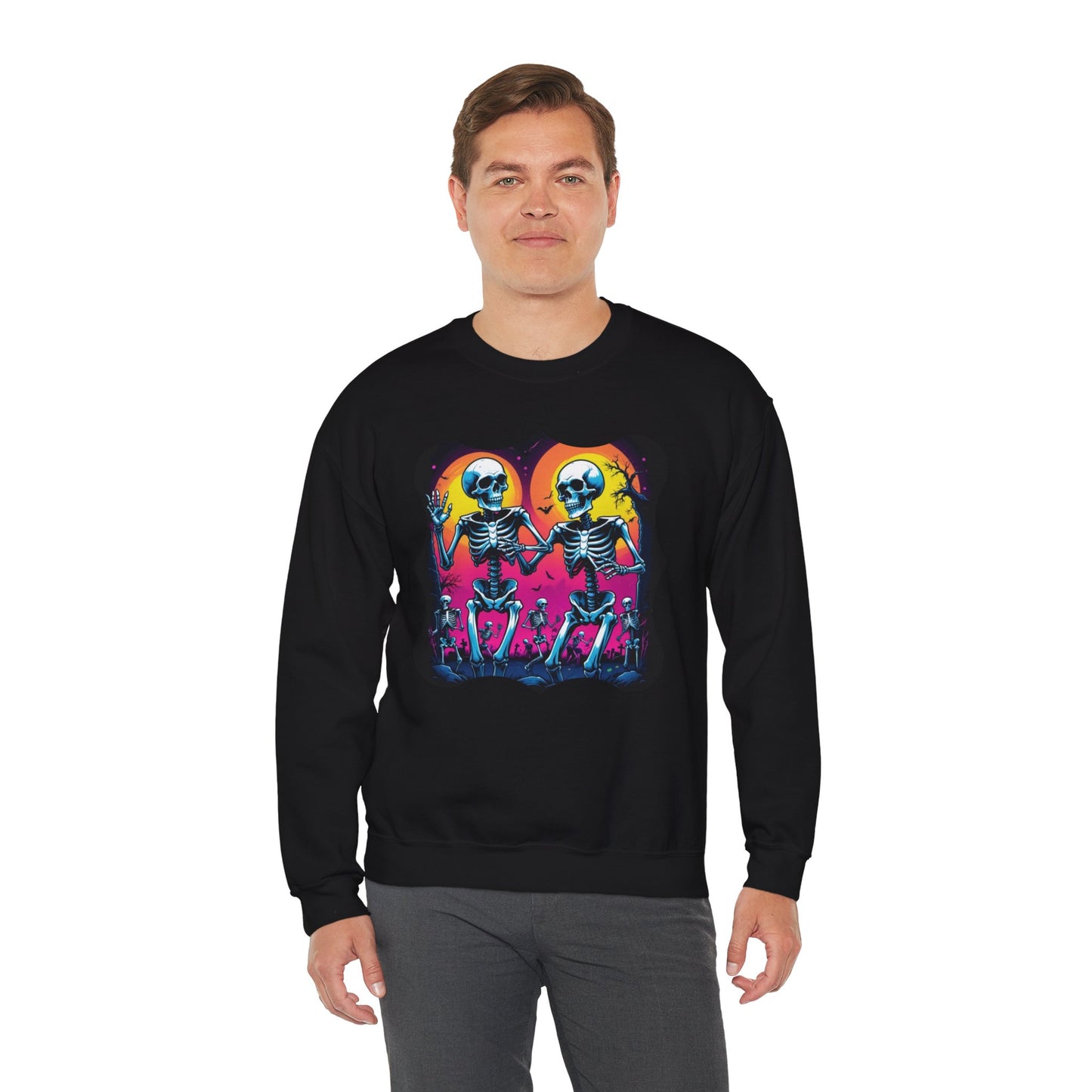 Boogie Bones Sweatshirt – Neon Disco Skeleton Pullover