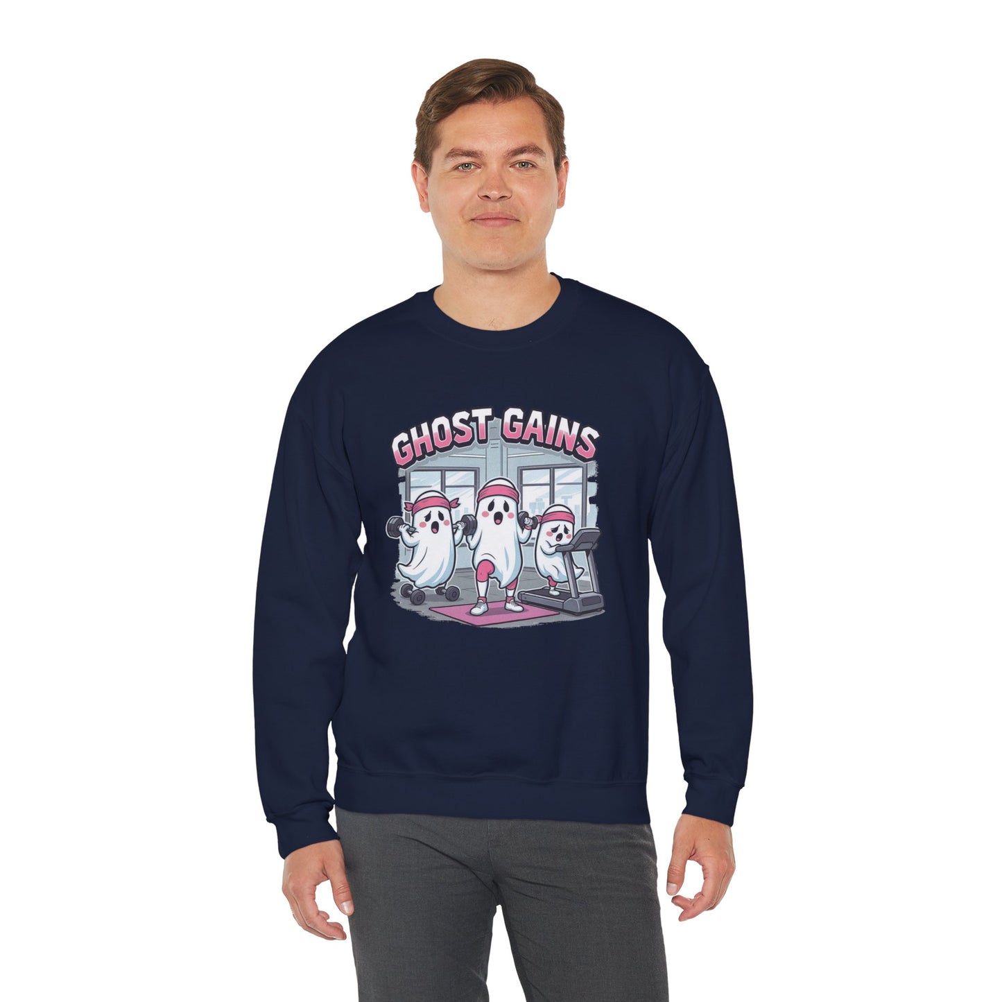 Ghost Gains Sweatshirt – Retro Fitness Ghosts Pullover