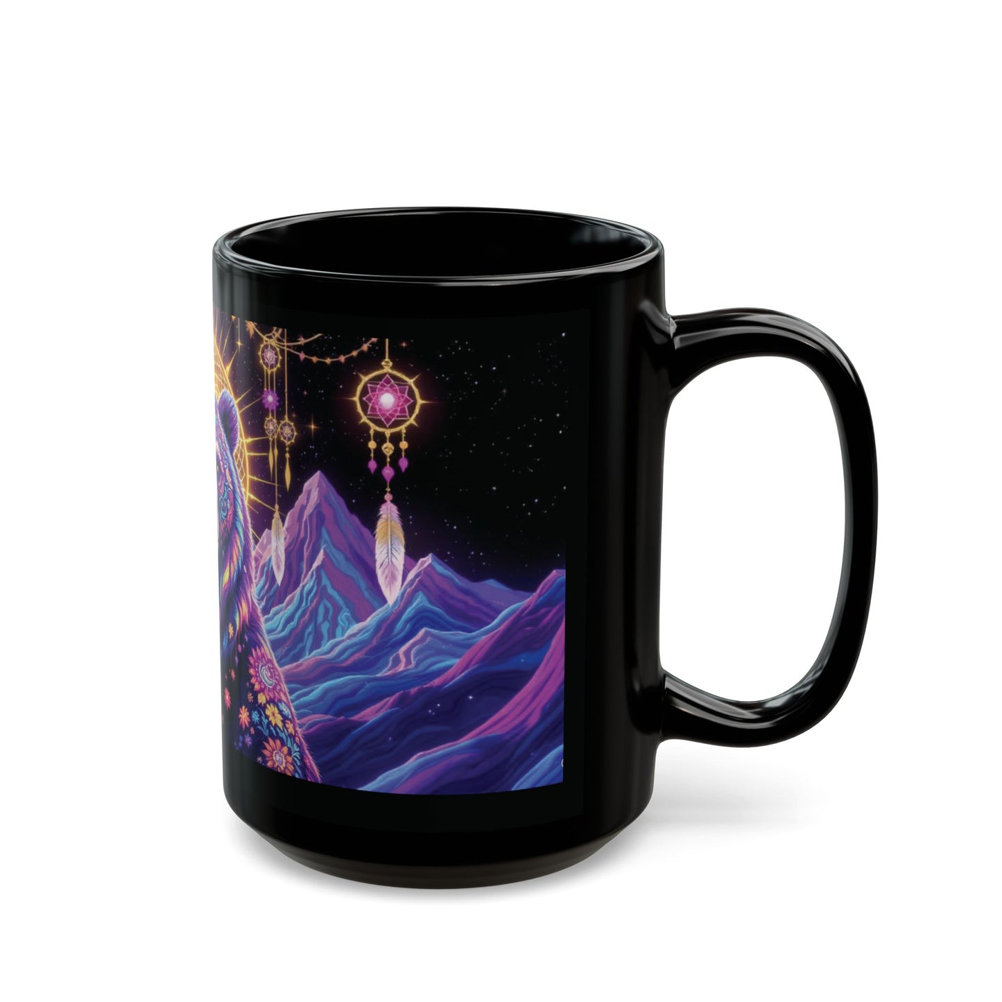 Psychedelic Floral Bear Mug