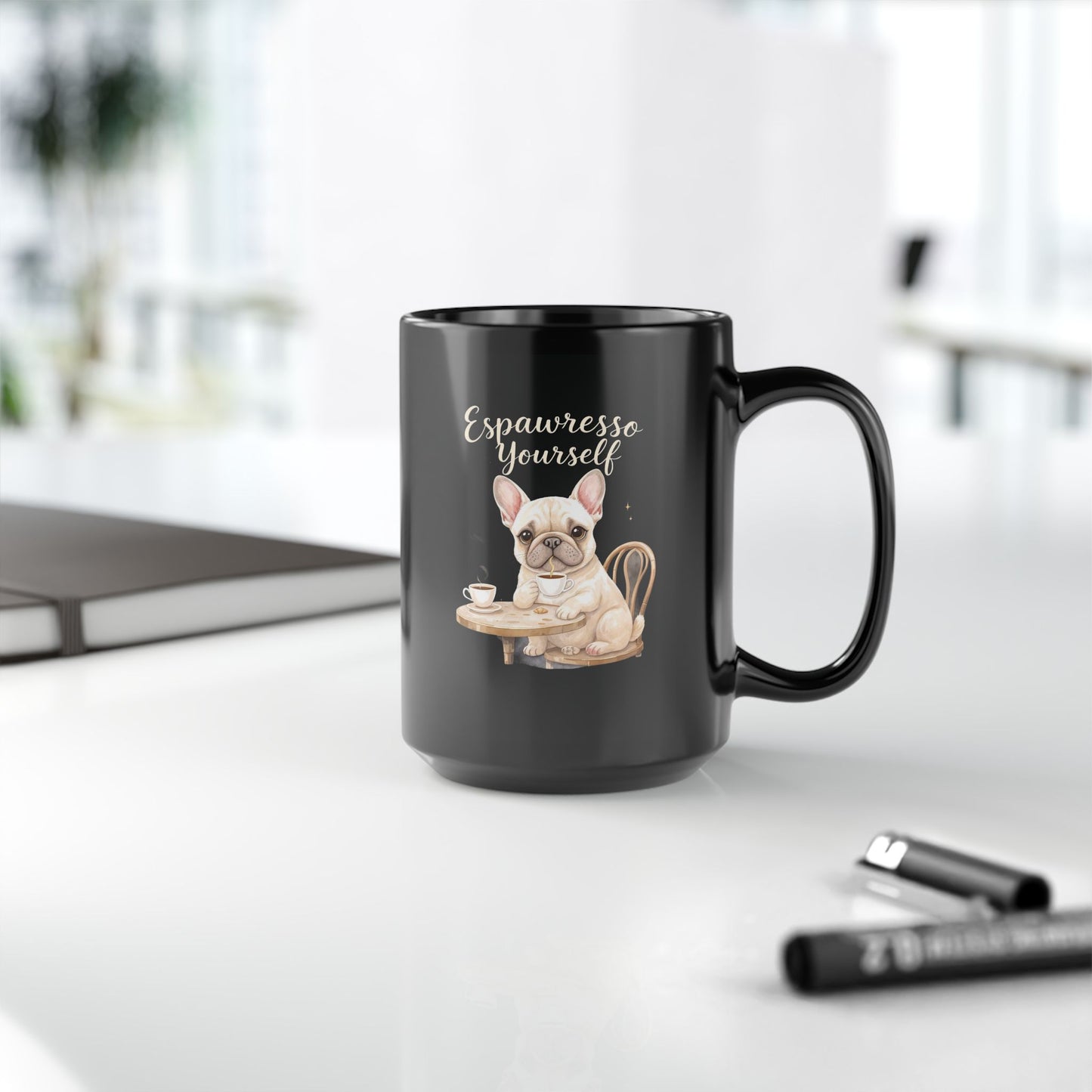 Espawresso Yourself — Watercolor Frenchie Espresso Mug