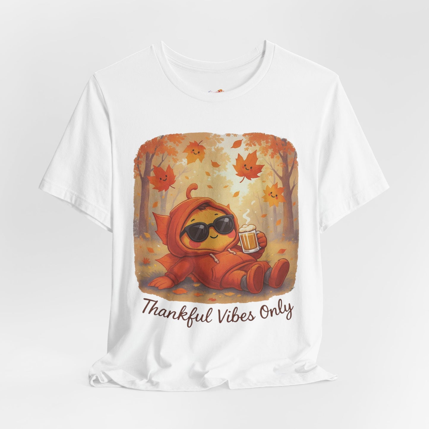 Thankful Vibes Only Tee – Cozy Autumn Leaf Hoodie Graphic