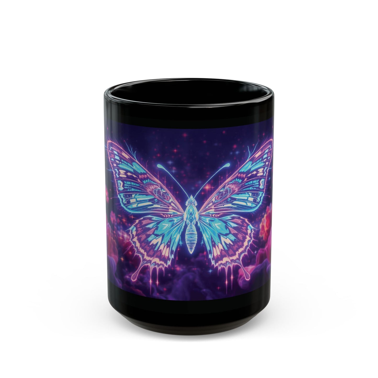 Neon Glitch Butterfly Mug