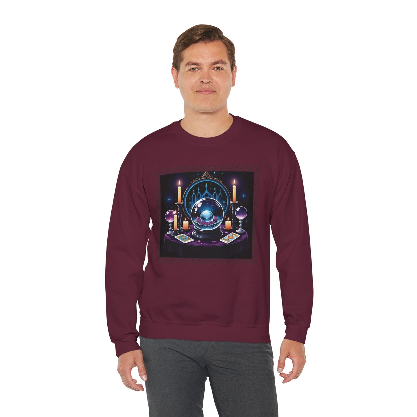 Visions & Velvet Sweatshirt – Gothic Mystical Crystal Ball Shirt