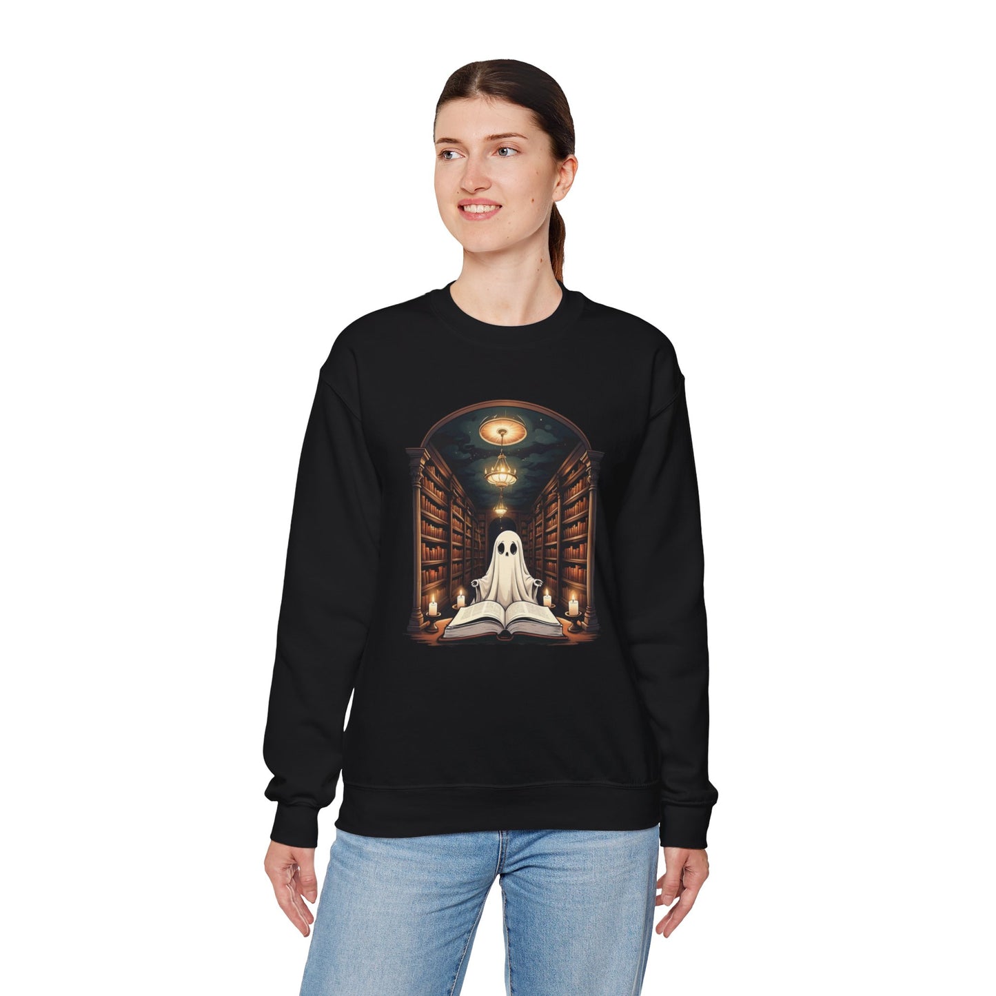Ghost Stories & Candlelight Sweatshirt – Cozy Haunted Library Pullover