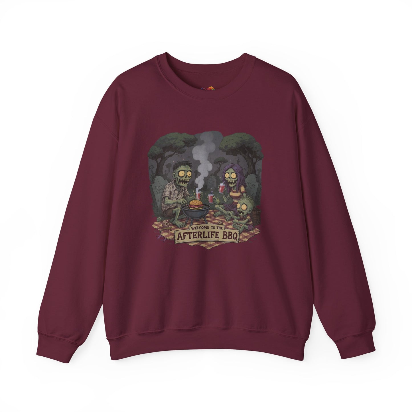 Afterlife BBQ Sweatshirt – Zombie Graveyard Picnic Shirt