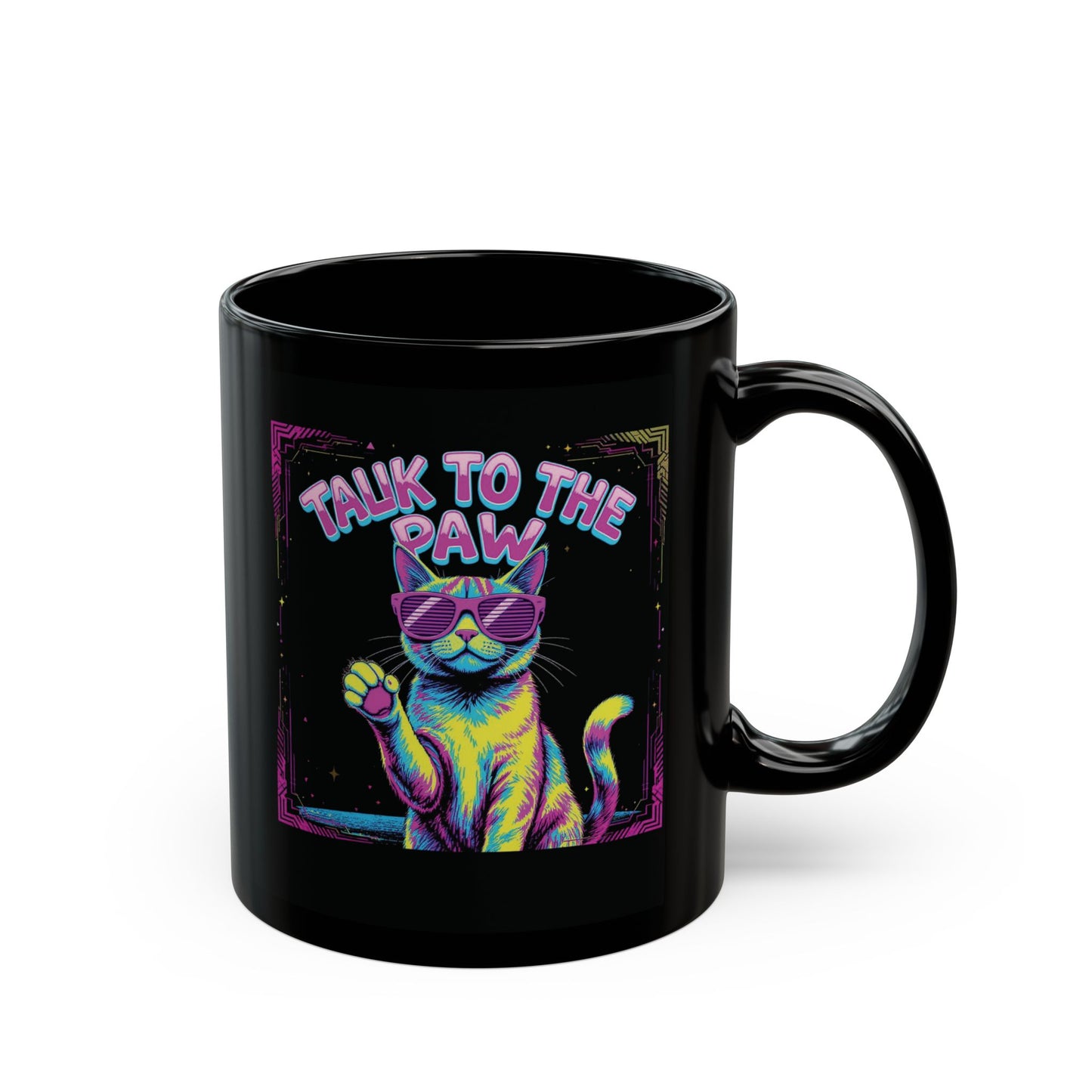 Talk to the Paw — Sassy Cat Pop Art Mug