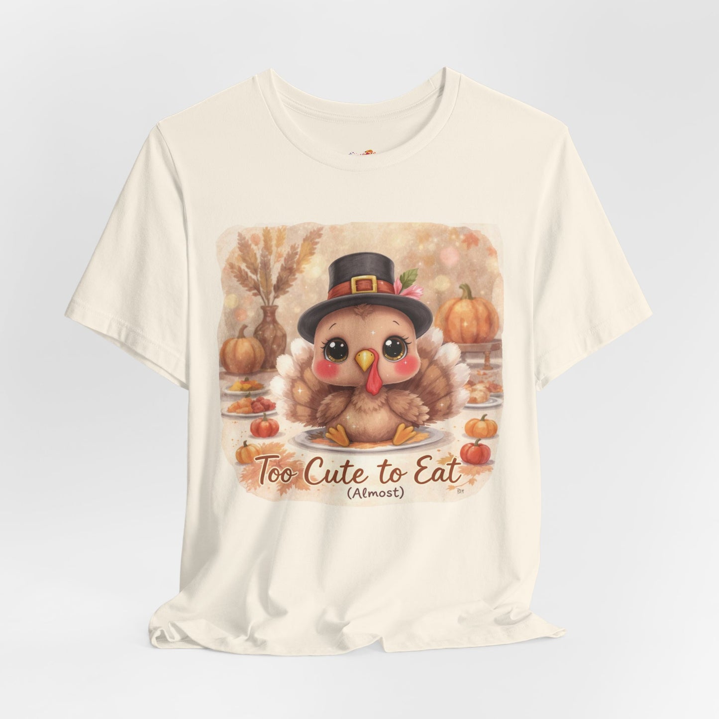 Too Cute to Eat (Almost) Kids Thanksgiving Tee – Adorable Turkey Shirt