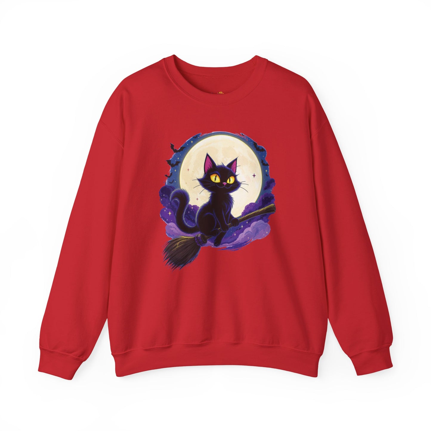 Midnight Mischief Cat Crewneck Sweatshirt, Halloween Apparel, Gift for Cat Lovers, Funny Sweatshirt, Casual Fall Wear