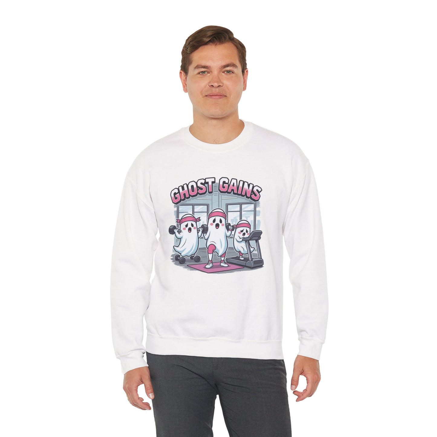Ghost Gains Sweatshirt – Retro Fitness Ghosts Pullover