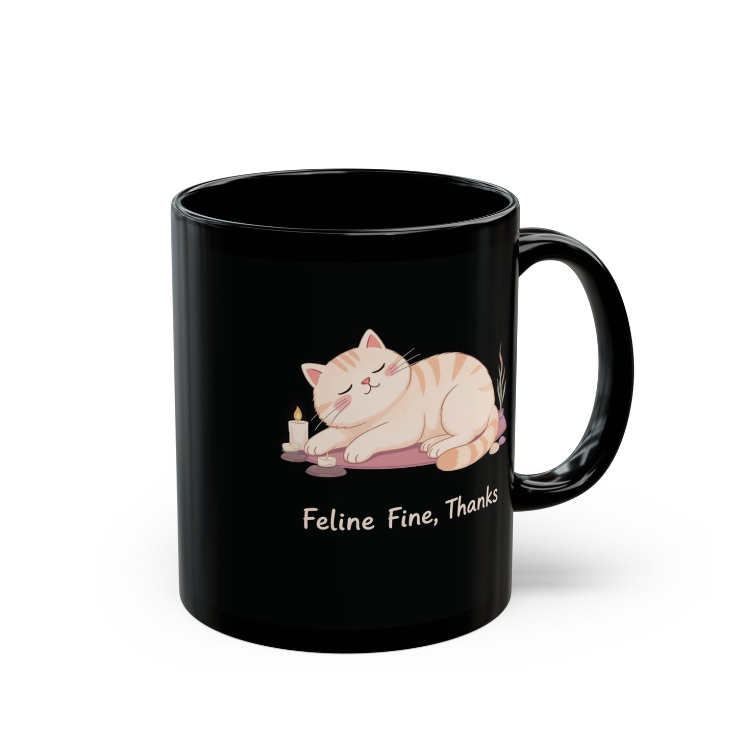 Feline Fine, Thanks — Zen Cat Yoga Mug