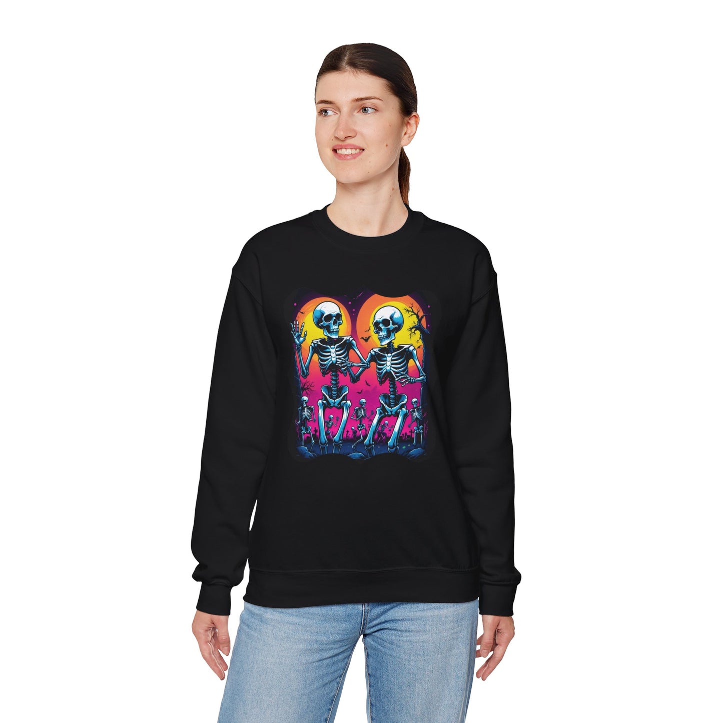 Boogie Bones Sweatshirt – Neon Disco Skeleton Pullover
